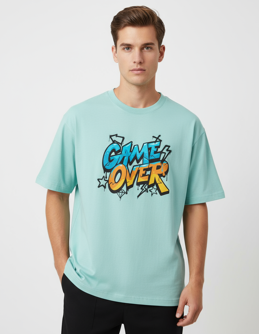 Zadiss “Game Over” Graffiti Oversized Unisex T-Shirt – Street Gamer Edition